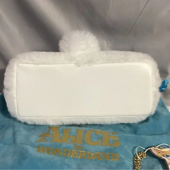 SPECTRUM Disney Alice in Wonderland White Kisslock Cosmetic Bag Clutch w/ Charm - Picture 6 of 10